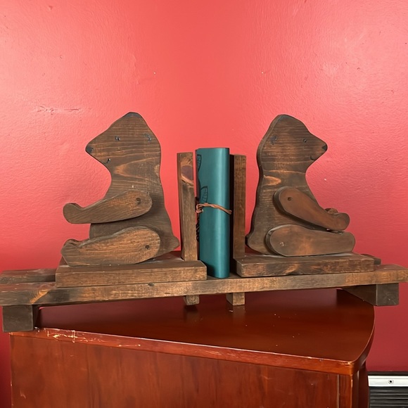 Solid wood bear bookends - Picture 10 of 16